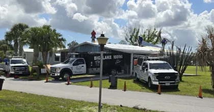 Guys working on roof